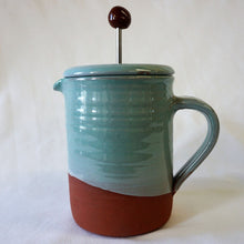 Load image into Gallery viewer, turquoise ceramics cafetiere pot on a white background