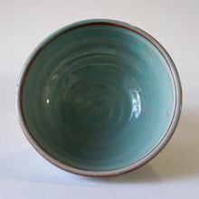 Load image into Gallery viewer, Turquoise bowl from above on a white background