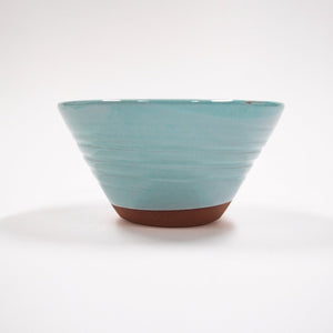 Straight sided turquoise ramen bowl