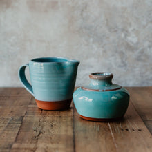 Load image into Gallery viewer, Turquoise milk jug and sugar bowl
